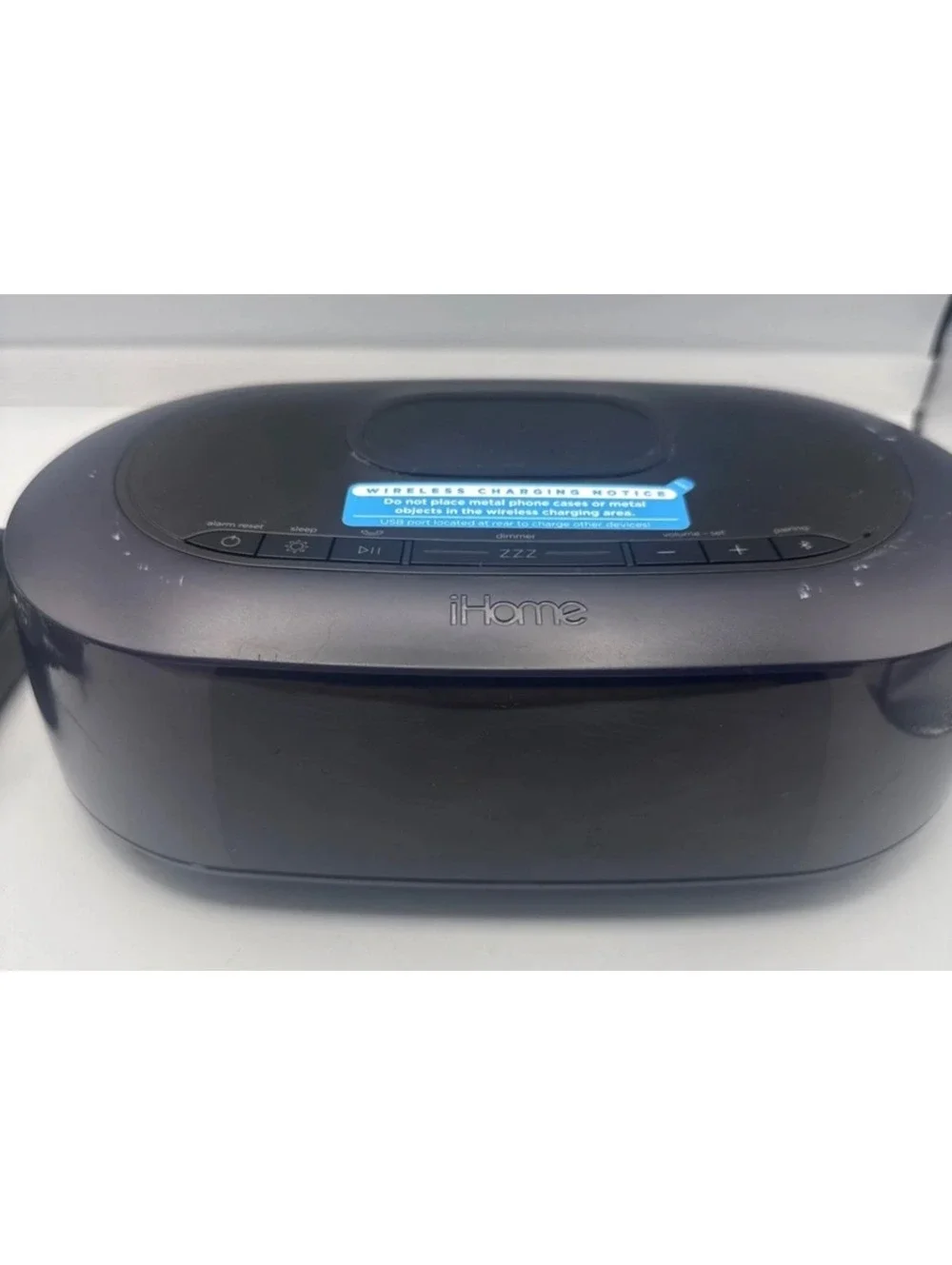 iHome Digital Alarm Clock with Wireless Charging and Bluetooth Speaker
